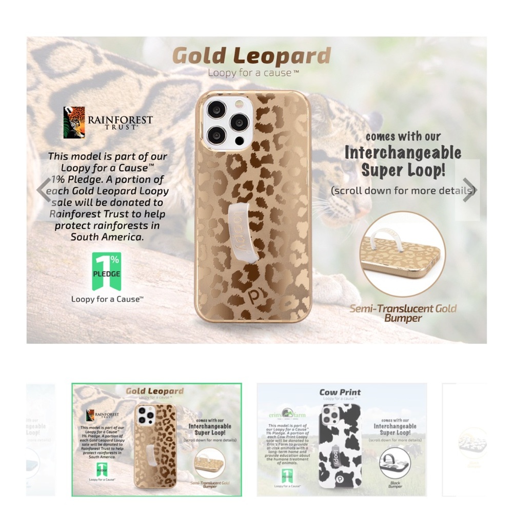 Gold Leopard Loopy case for iPhone 12/12pro